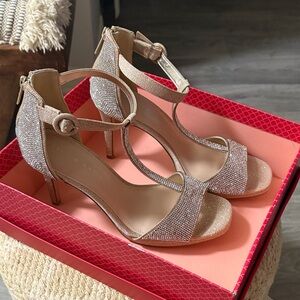 Kelly & Katie 9-1/2M Champagne Rhinestone Heels Never Worn